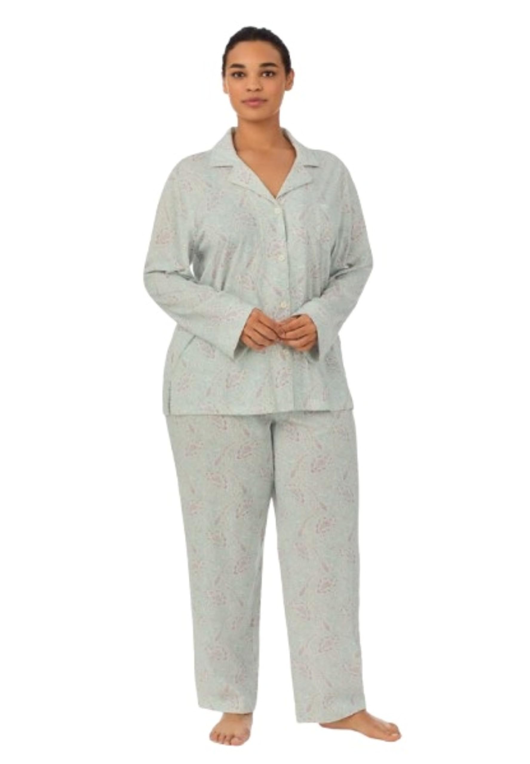Women's light sage print pajama set