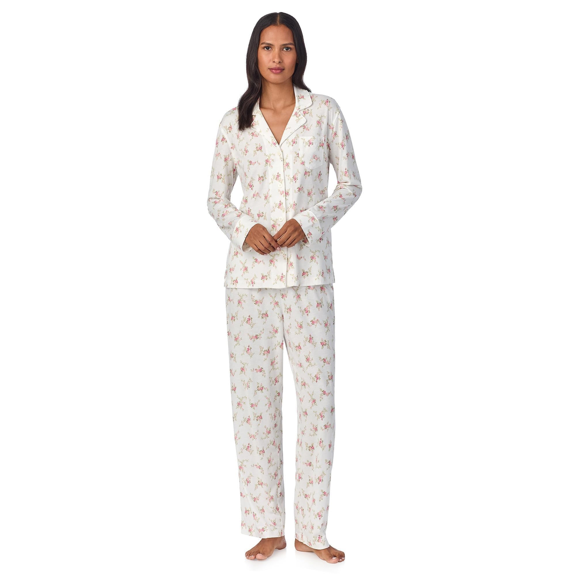 Women's Ivory Floral Pajama Set