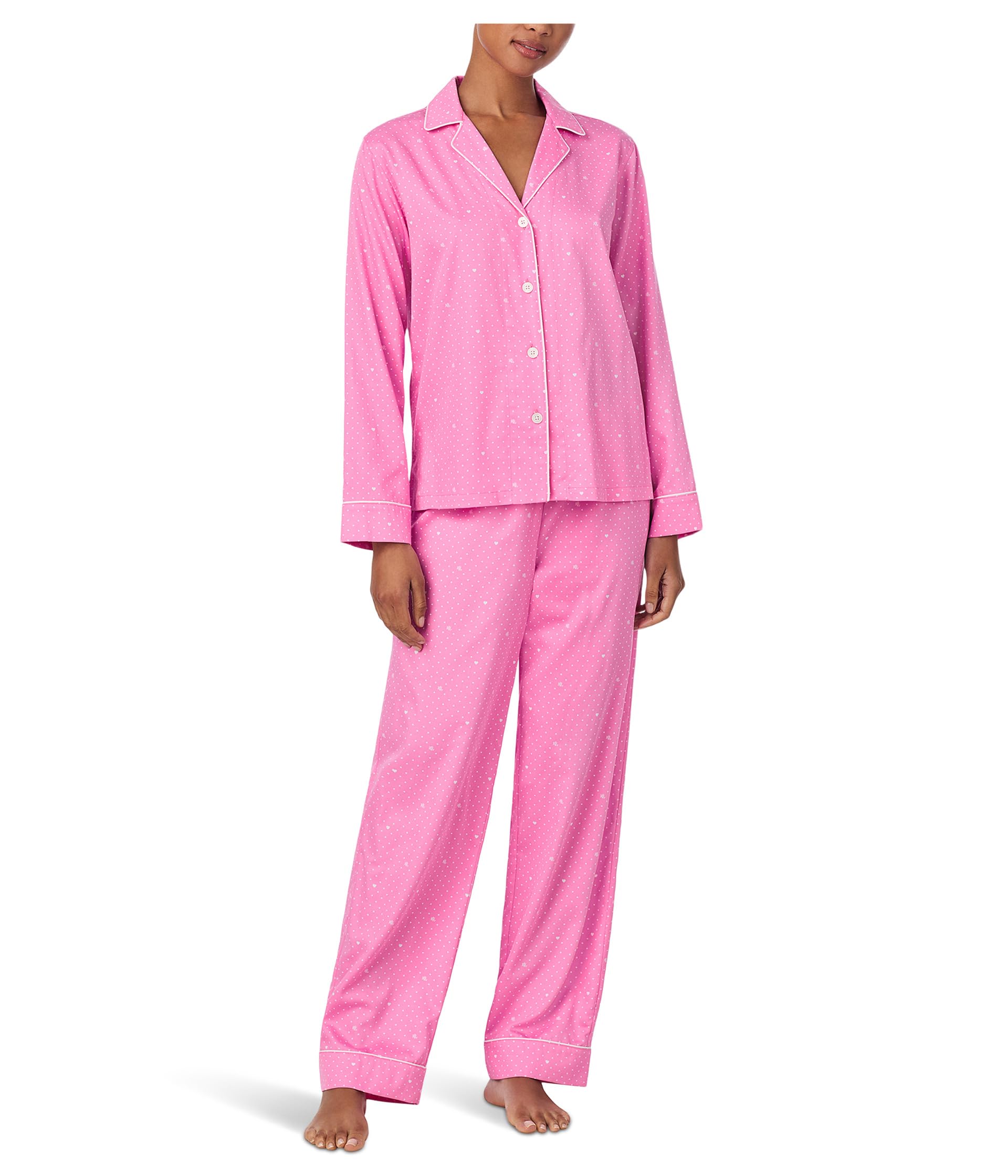 Women's Pink Polka Dot Pajama Set